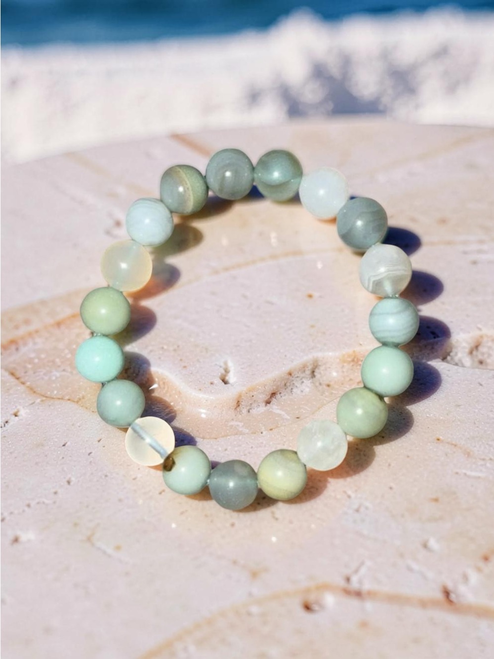 🛑 3 for $11 10mm Blue Agate bracelet 🩵